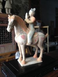 Tang Horse With Musician Rider - (Unglazed)