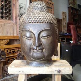 Large Hand Sculptured Stone Buddha Head (32% off)